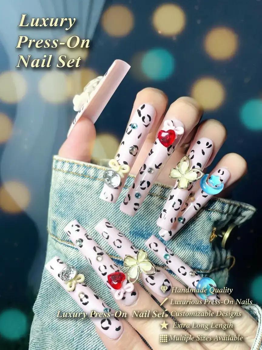 Extra Long Handmade High-Quality Luxury Press On Nails 10PC Set