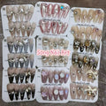 2 Sets Random Luxury Handmade Press On Nails – 20pcs (10 pcs/set)