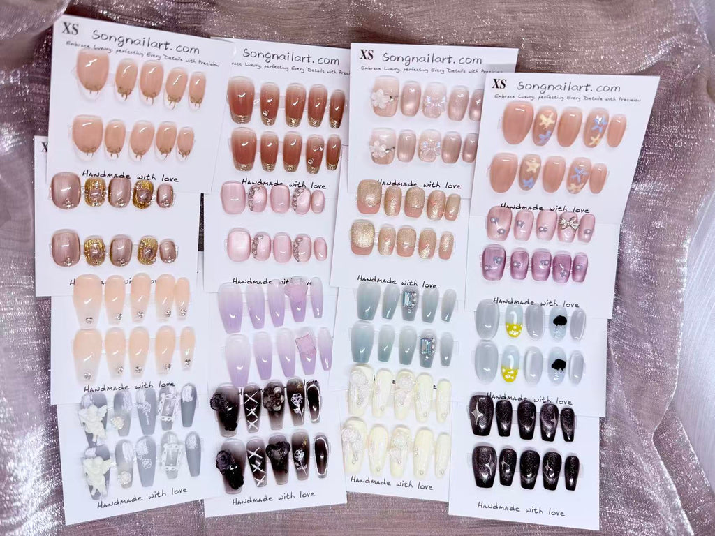 2 Sets Random Promotion Handmade Press On Nails – 20pcs (10 pcs/set)