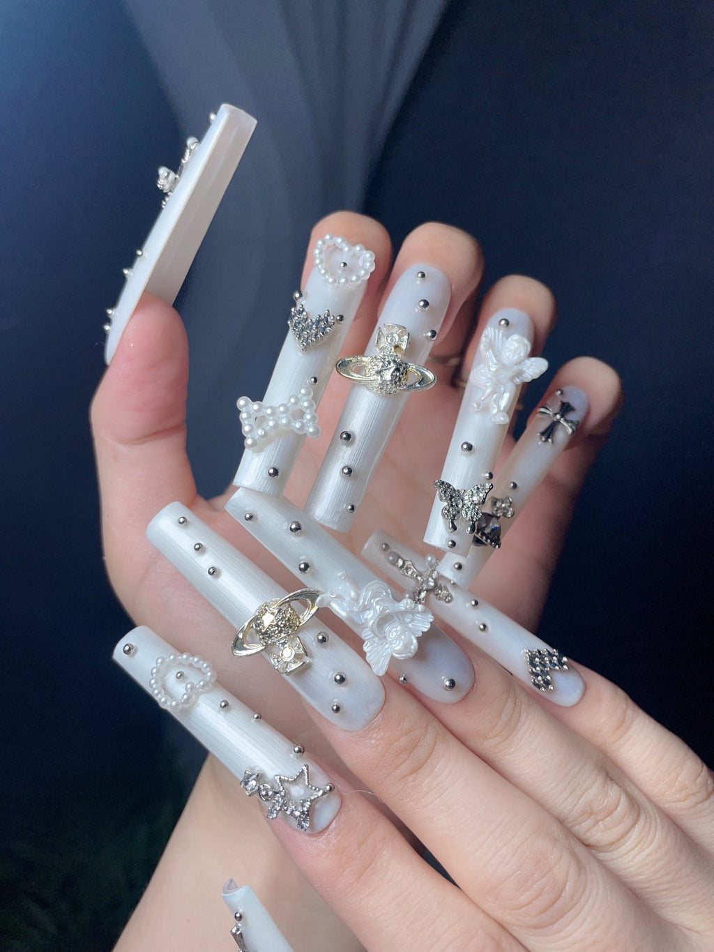 Extra Long Handmade High-Quality Luxury Press On Nails 10PC Set